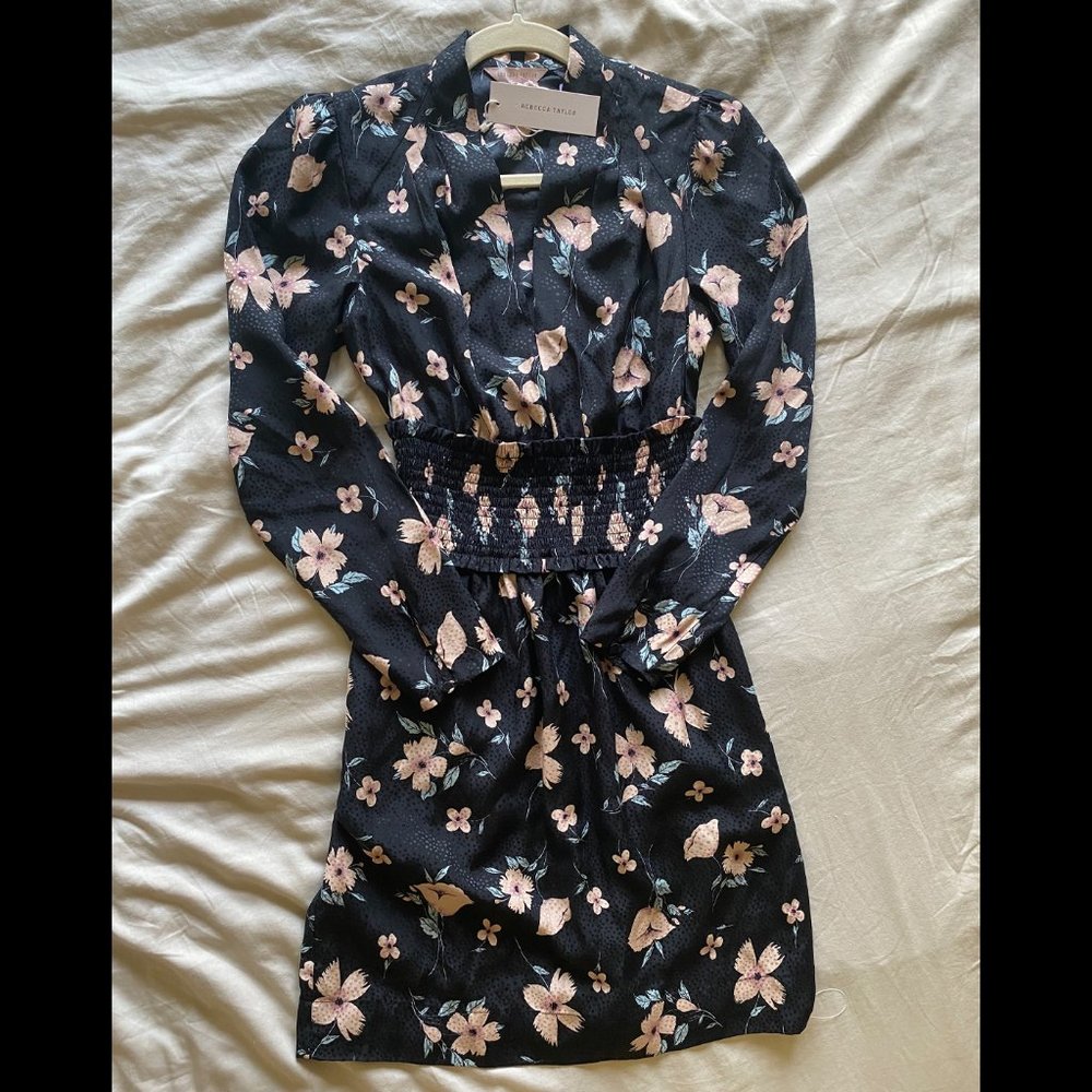 Sold! Rebecca Taylor Long Sleeve V-Neck Dress 00 - Picture 8 of 9